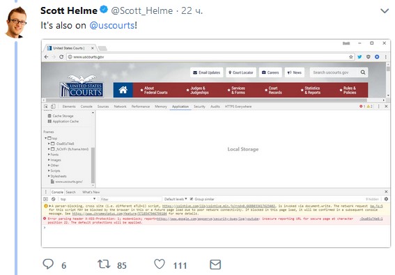 Скотт Хелме: сайт US Courts заражет вирусом-майнером