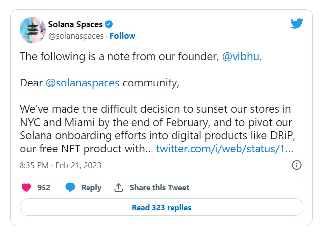 Solana решила закрыть 2 магазина в США
