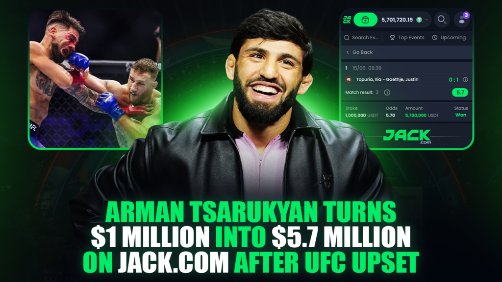 Арман Царукян превратил $1 млн. в $5,7 млн. на Jack.com после одной из самых громких сенсаций UFC в этом году